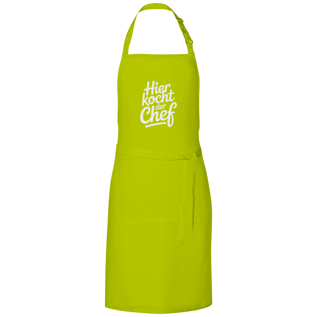 Grillschürze „Hier kocht der Chef“ – Weiße Schrift | Lustige Koch- & Grill-Schürze