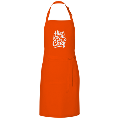 Grillschürze „Hier kocht der Chef“ – Weiße Schrift | Lustige Koch- & Grill-Schürze