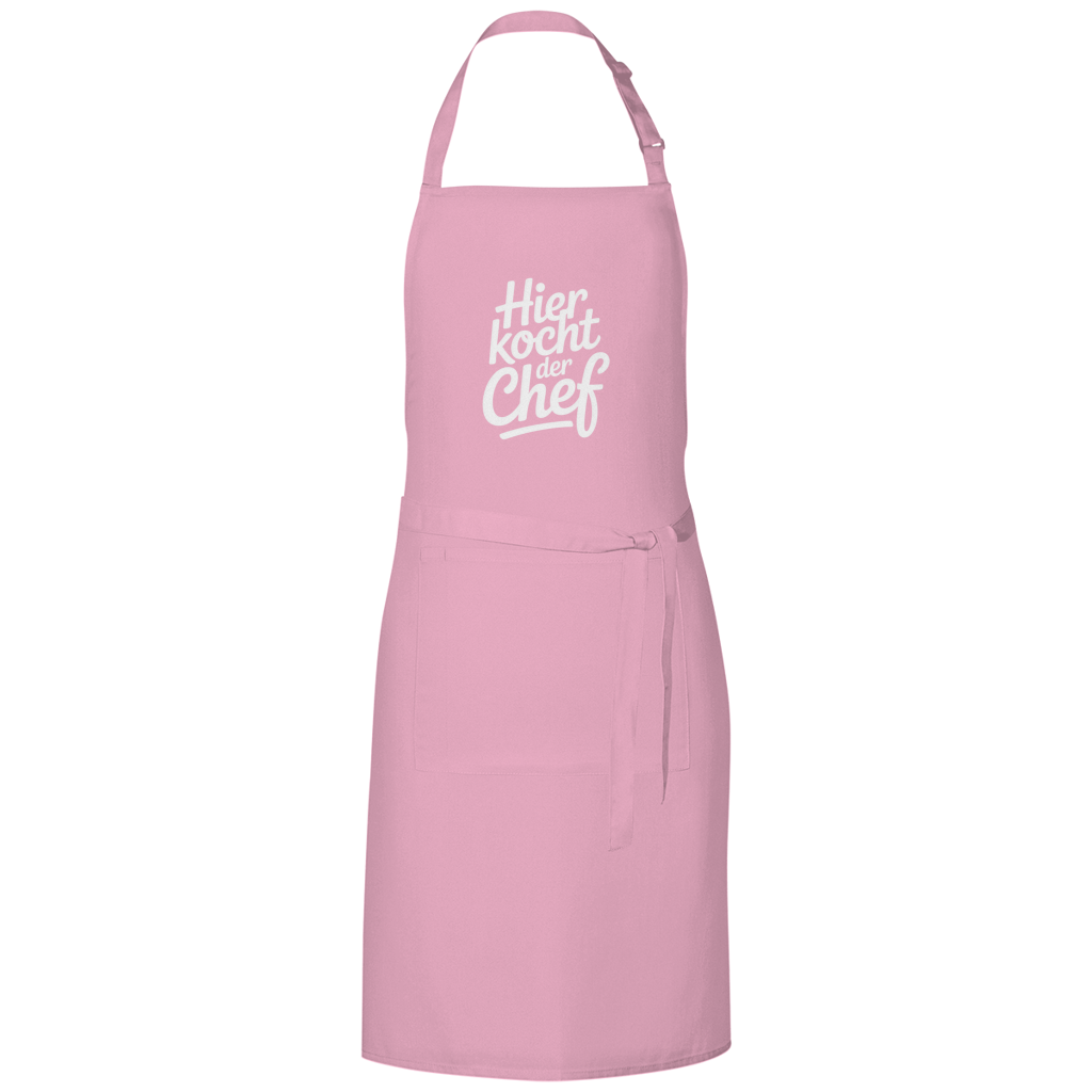 Grillschürze „Hier kocht der Chef“ – Weiße Schrift | Lustige Koch- & Grill-Schürze