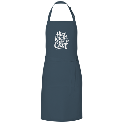 Grillschürze „Hier kocht der Chef“ – Weiße Schrift | Lustige Koch- & Grill-Schürze