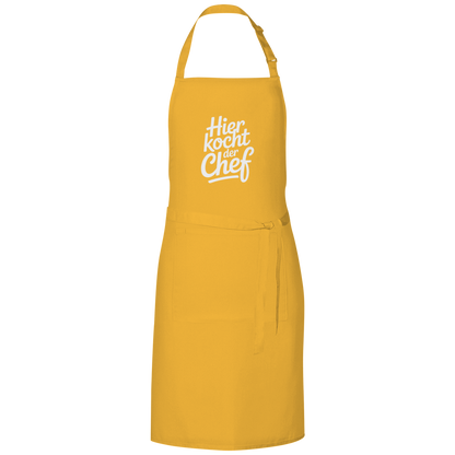 Grillschürze „Hier kocht der Chef“ – Weiße Schrift | Lustige Koch- & Grill-Schürze