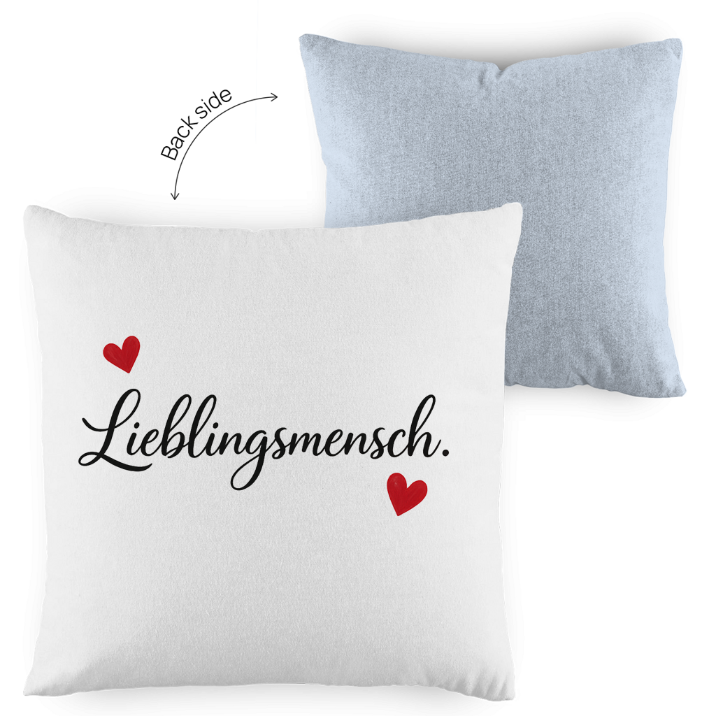 Kopfkissen zweifarbig „Lieblingsmensch“ – Romantisches Geschenk für Paare