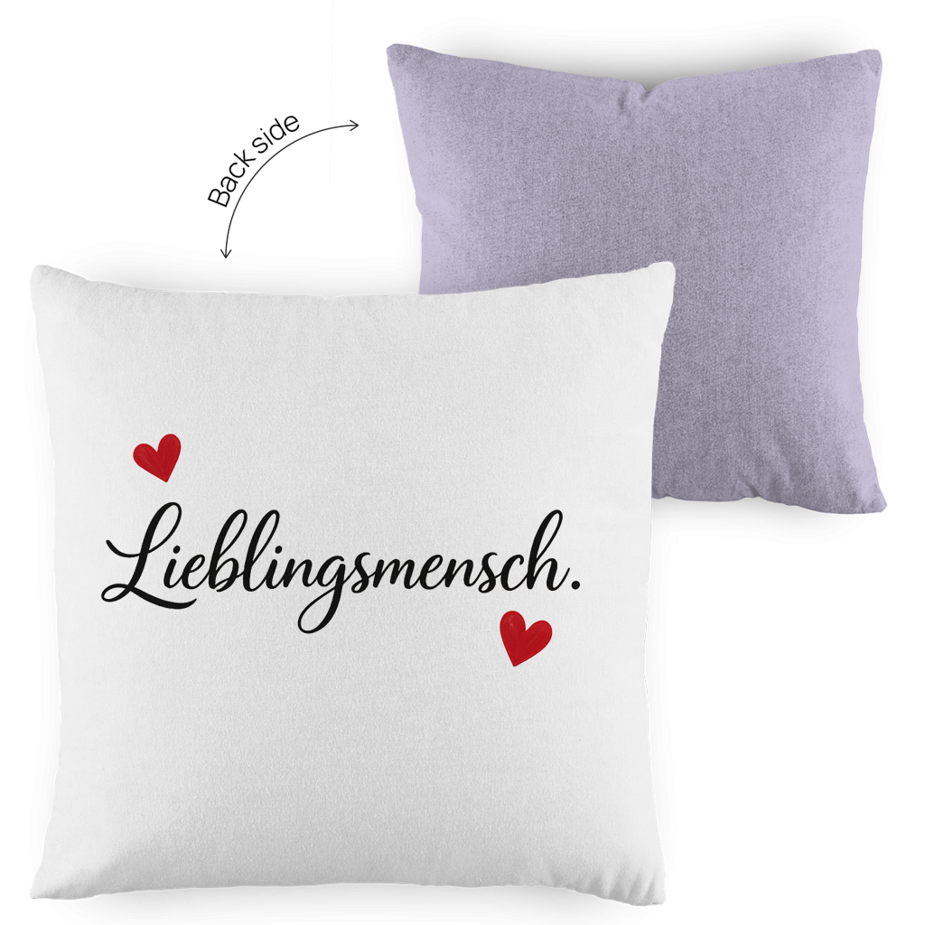 Kopfkissen zweifarbig „Lieblingsmensch“ – Romantisches Geschenk für Paare