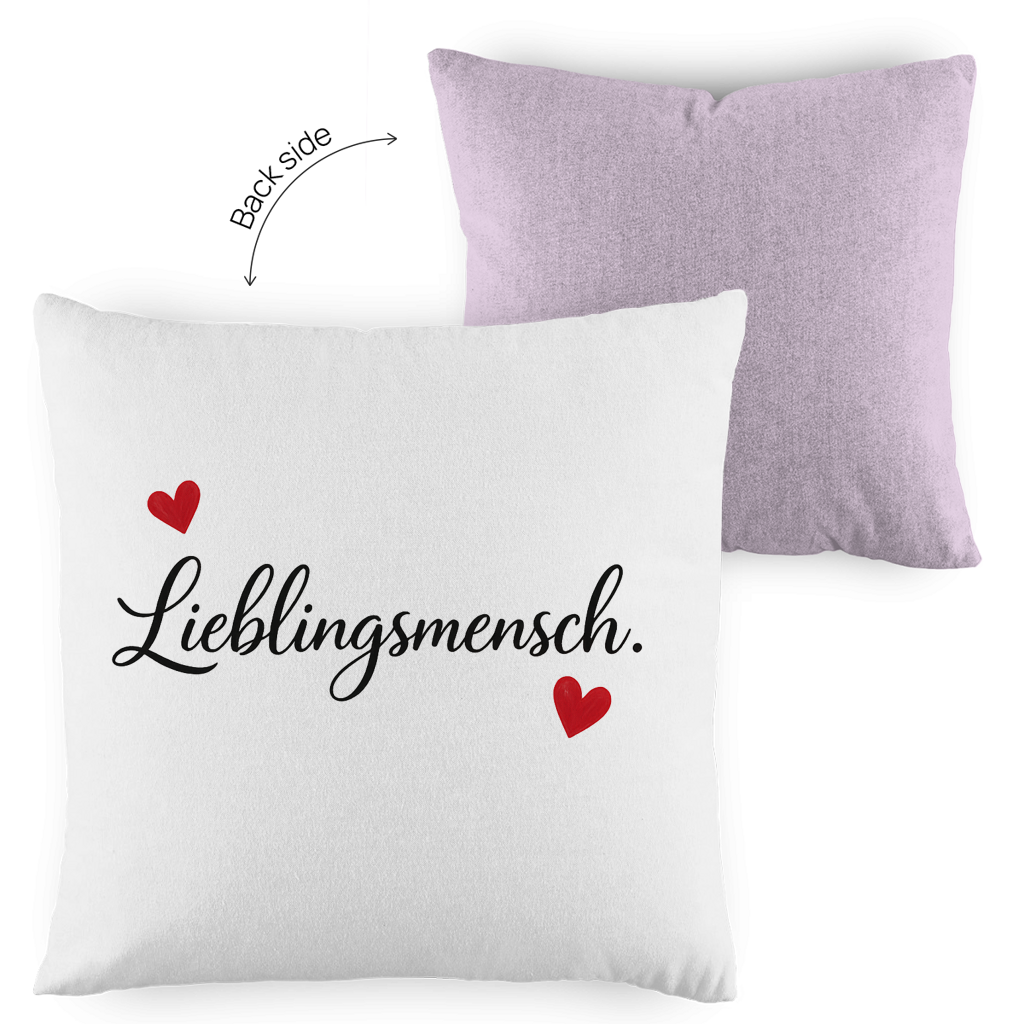 Kopfkissen zweifarbig „Lieblingsmensch“ – Romantisches Geschenk für Paare