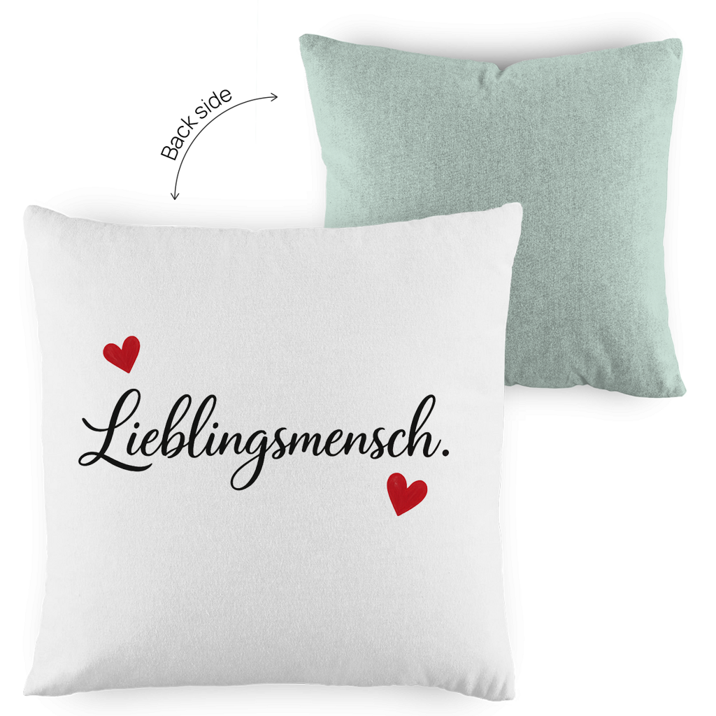 Kopfkissen zweifarbig „Lieblingsmensch“ – Romantisches Geschenk für Paare