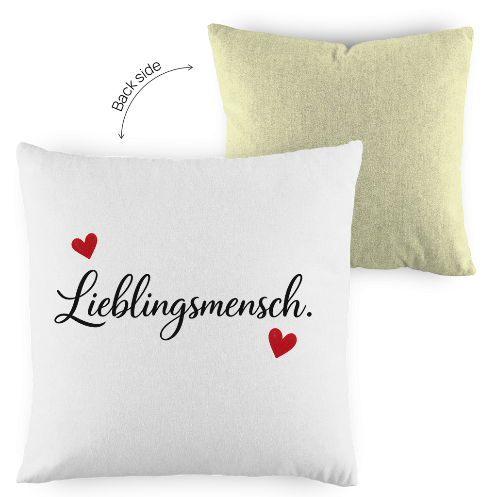 Kopfkissen zweifarbig „Lieblingsmensch“ – Romantisches Geschenk für Paare