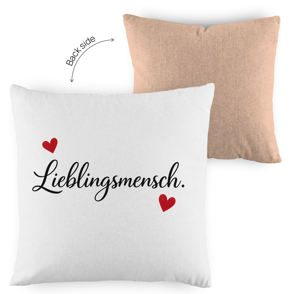 Kopfkissen zweifarbig „Lieblingsmensch“ – Romantisches Geschenk für Paare