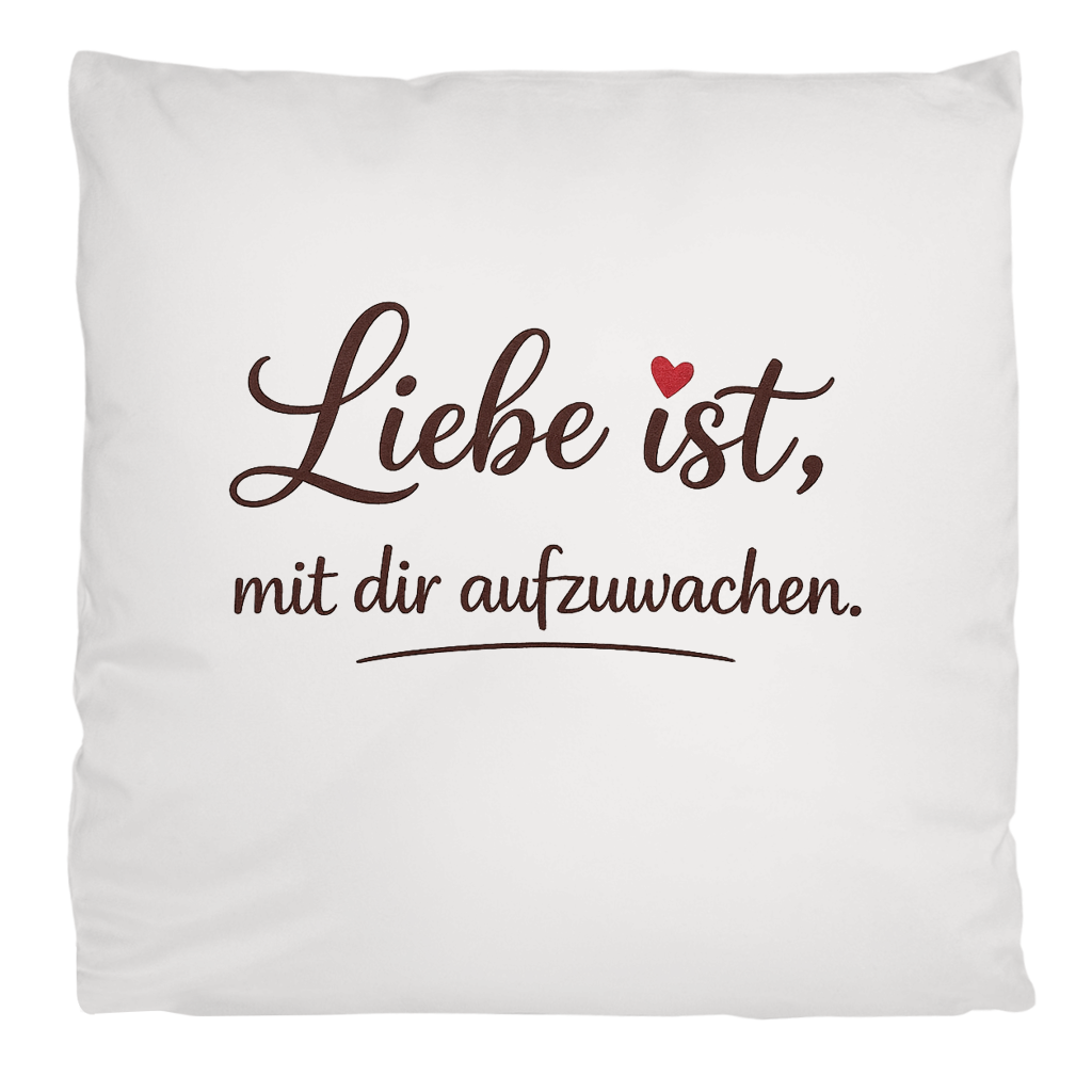 Flauschiges Kopfkissen „Liebe ist, mit dir aufzuwachen“ – Romantisches Geschenk