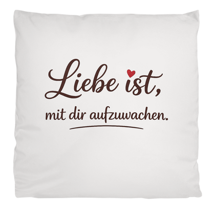 Flauschiges Kopfkissen „Liebe ist, mit dir aufzuwachen“ – Romantisches Geschenk
