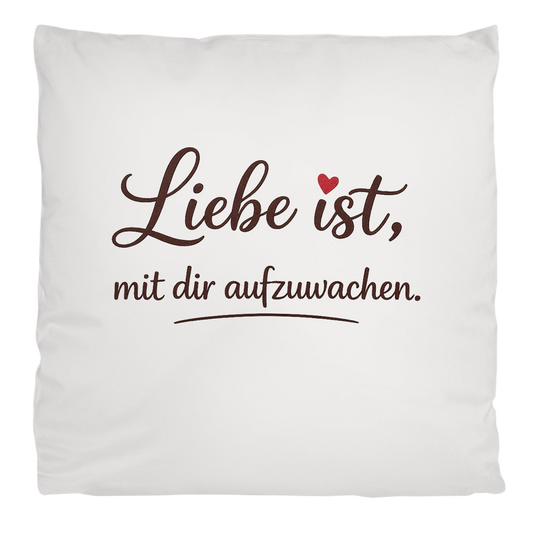 Flauschiges Kopfkissen „Liebe ist, mit dir aufzuwachen“ – Romantisches Geschenk