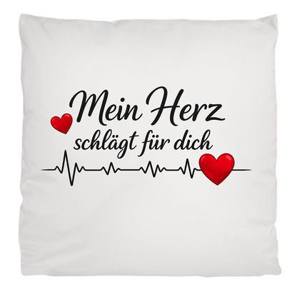 Flauschiges Kopfkissen „Mein Herz schlägt für dich“ – Romantisches Geschenk