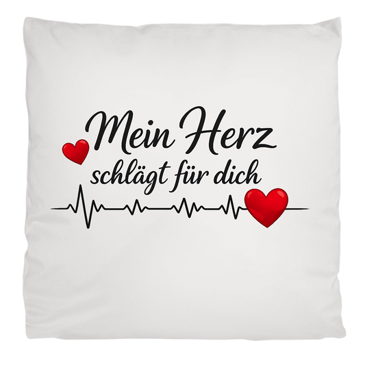 Flauschiges Kopfkissen „Mein Herz schlägt für dich“ – Romantisches Geschenk