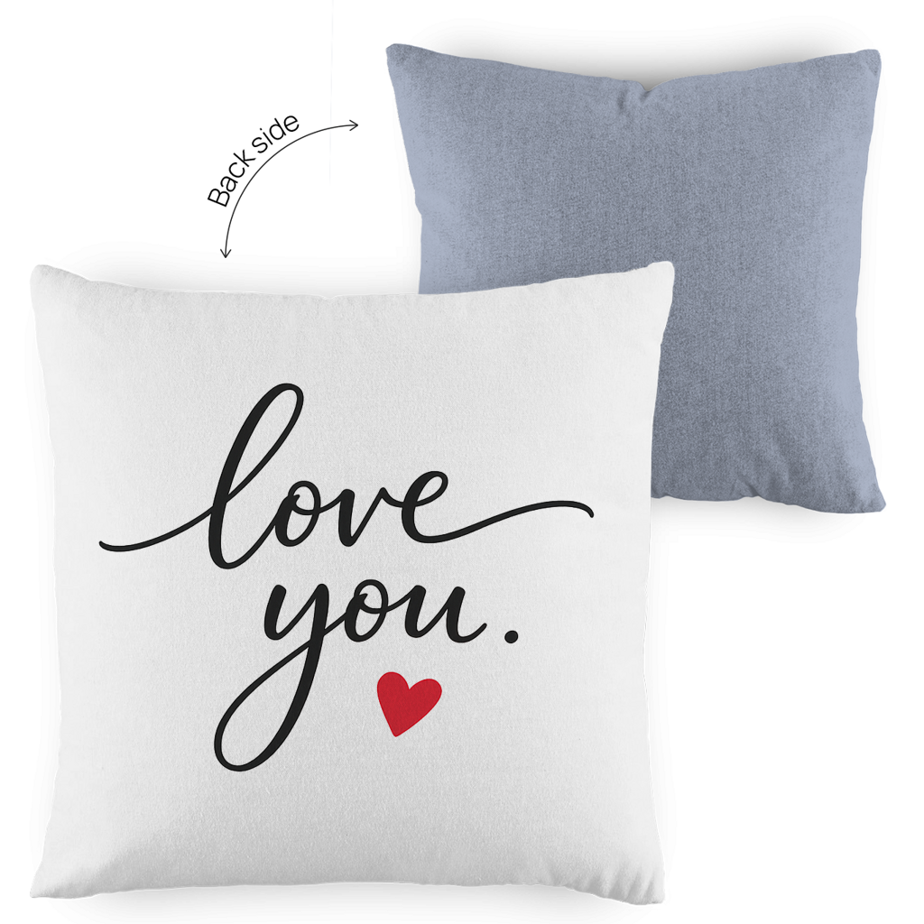 Kopfkissen zweifarbig „Love You“ – Romantisches Geschenk