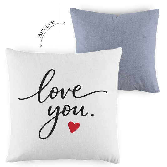 Kopfkissen zweifarbig „Love You“ – Romantisches Geschenk