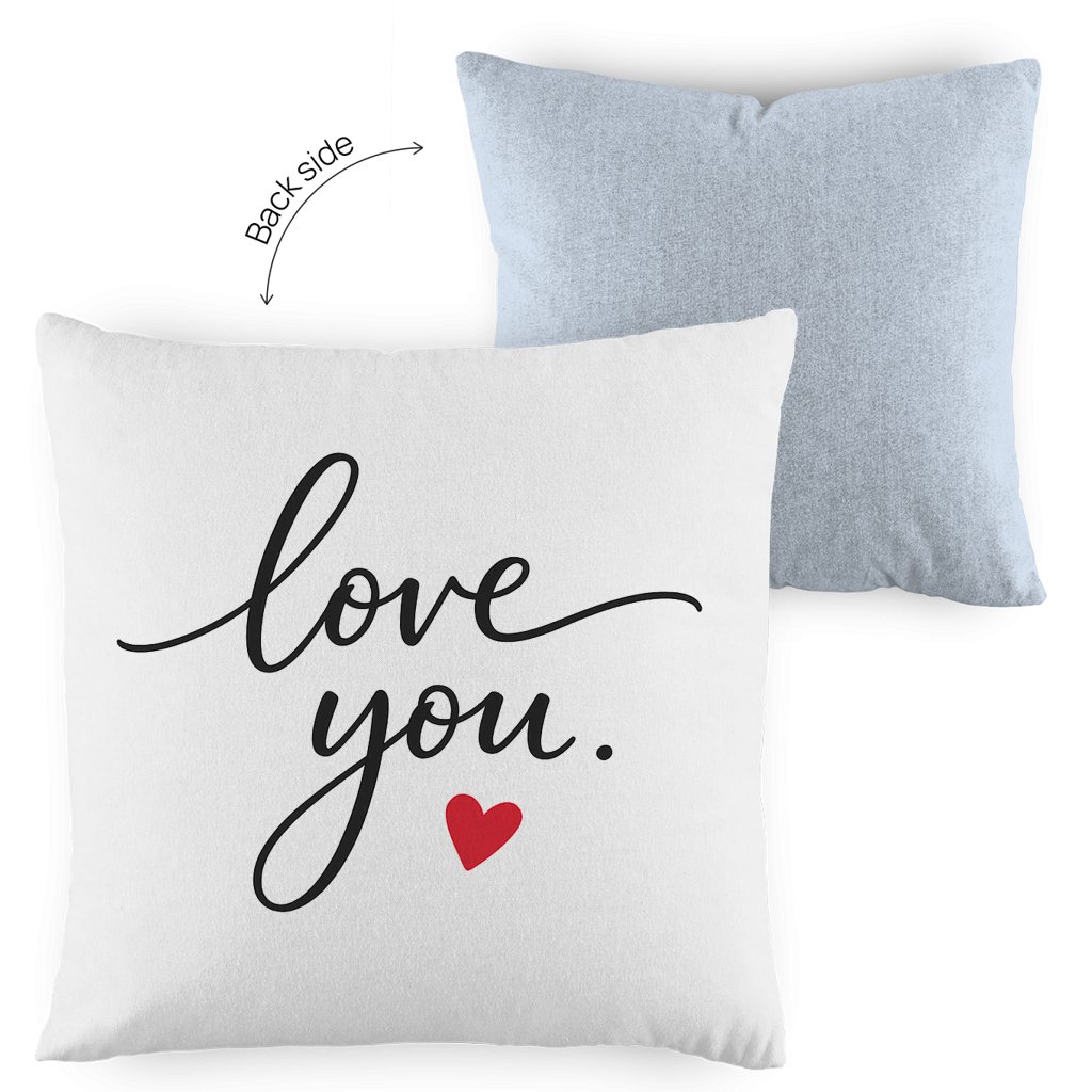 Kopfkissen zweifarbig „Love You“ – Romantisches Geschenk
