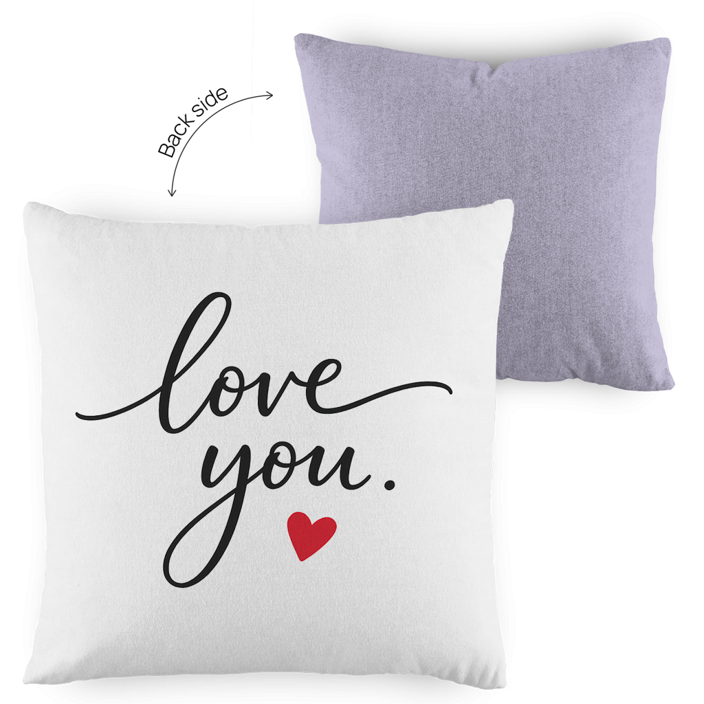 Kopfkissen zweifarbig „Love You“ – Romantisches Geschenk