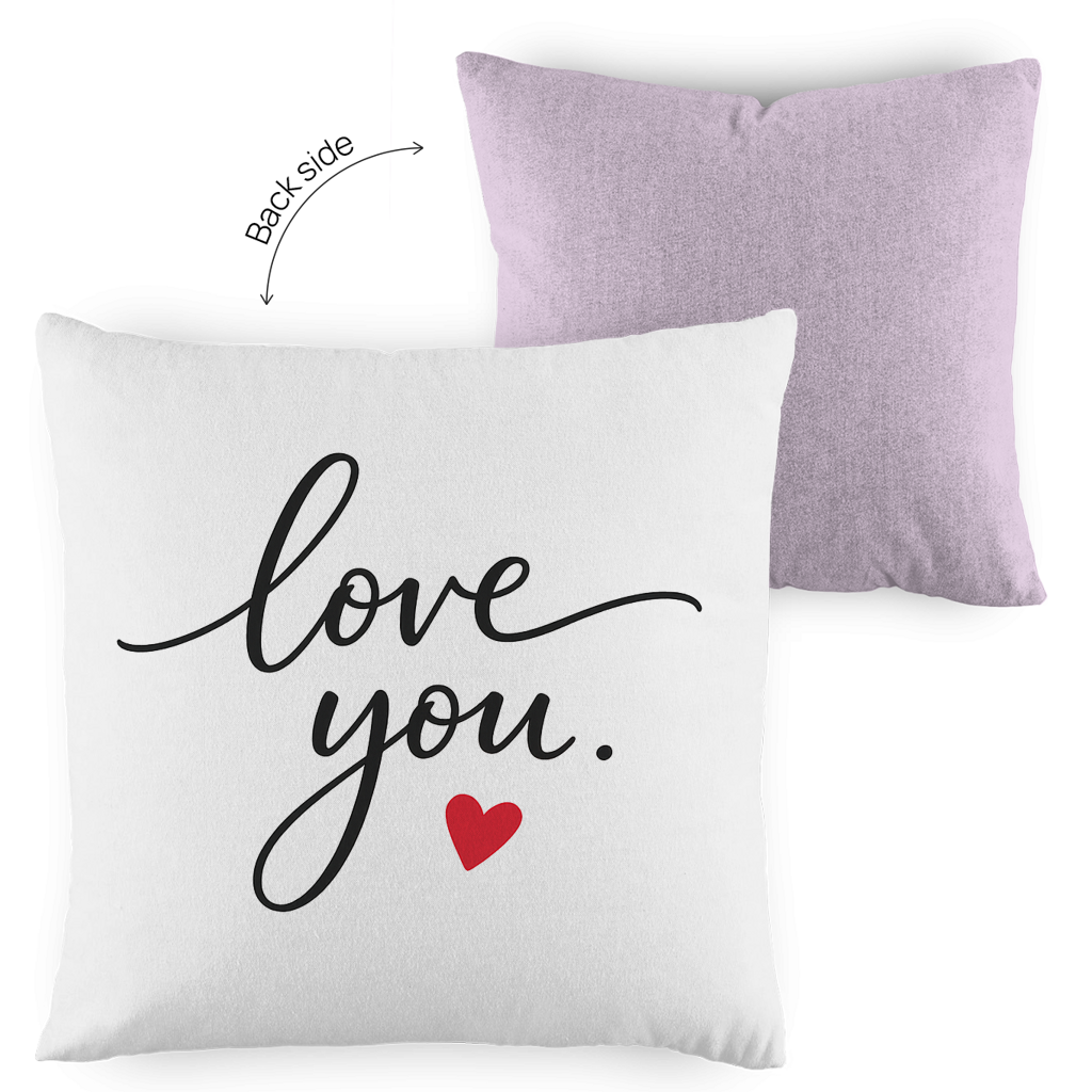 Kopfkissen zweifarbig „Love You“ – Romantisches Geschenk