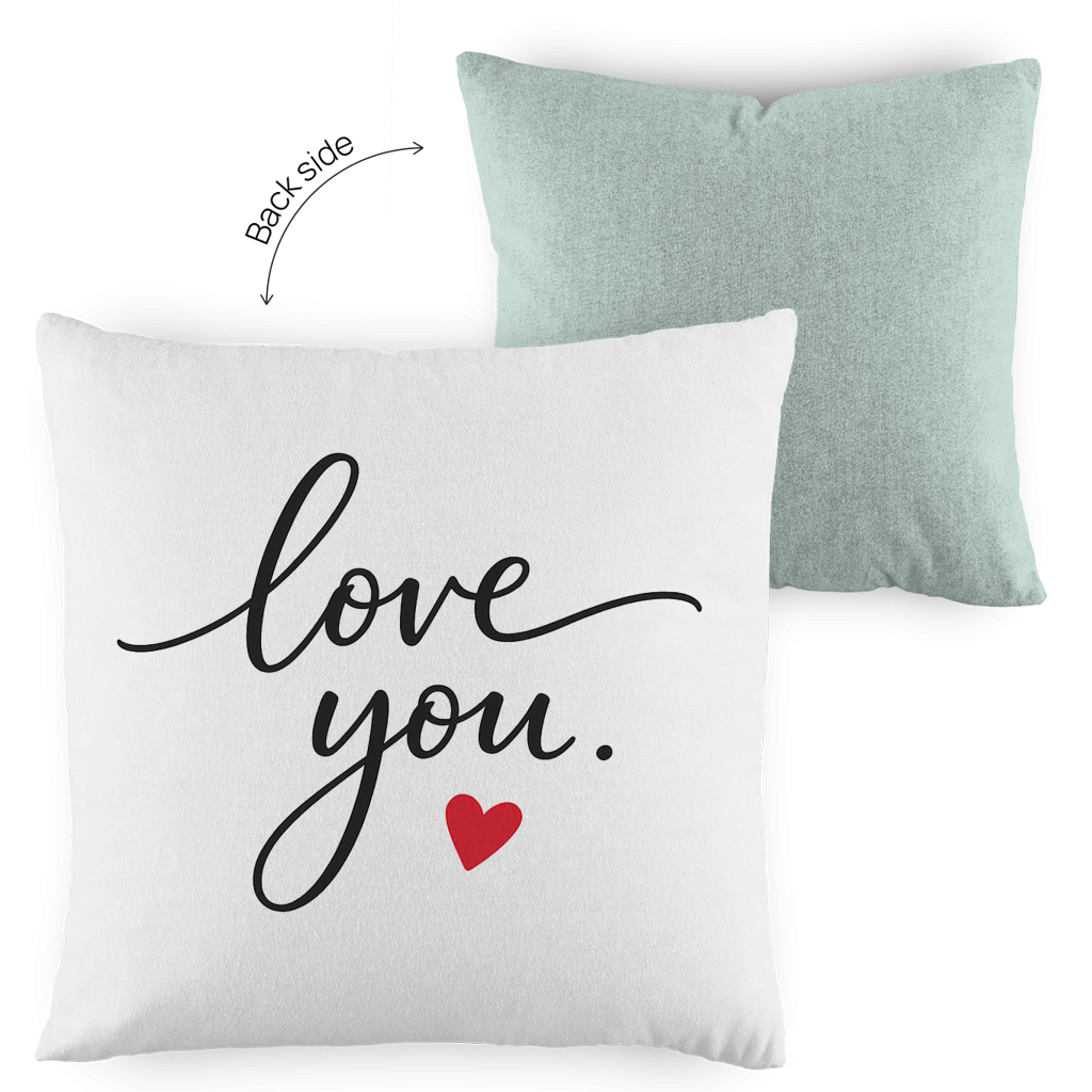Kopfkissen zweifarbig „Love You“ – Romantisches Geschenk