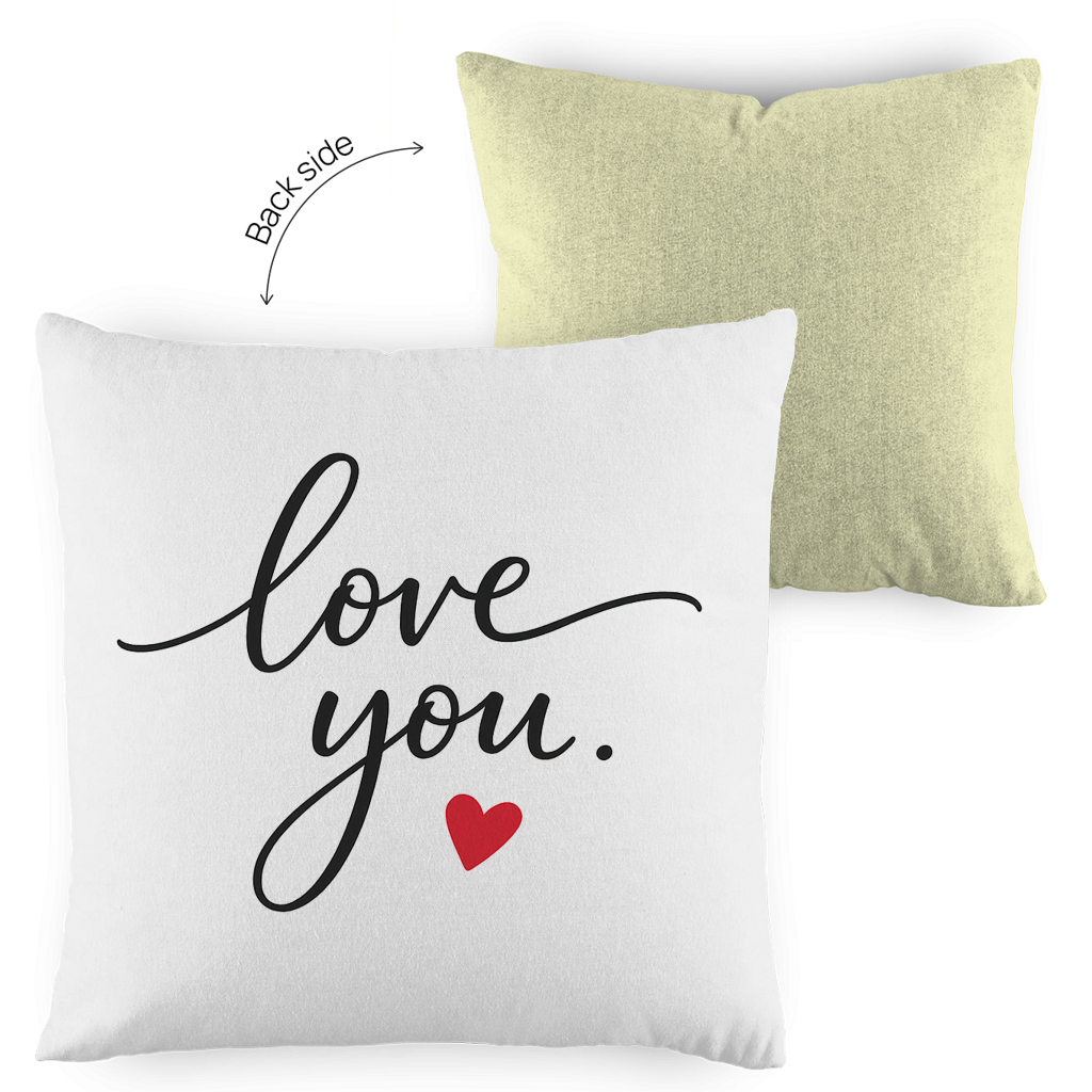 Kopfkissen zweifarbig „Love You“ – Romantisches Geschenk