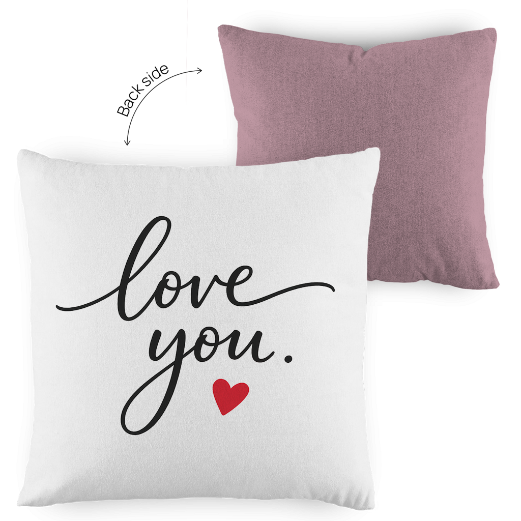 Kopfkissen zweifarbig „Love You“ – Romantisches Geschenk