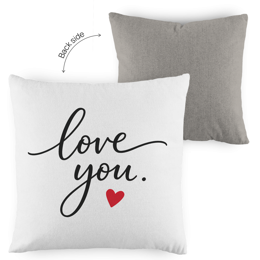 Kopfkissen zweifarbig „Love You“ – Romantisches Geschenk