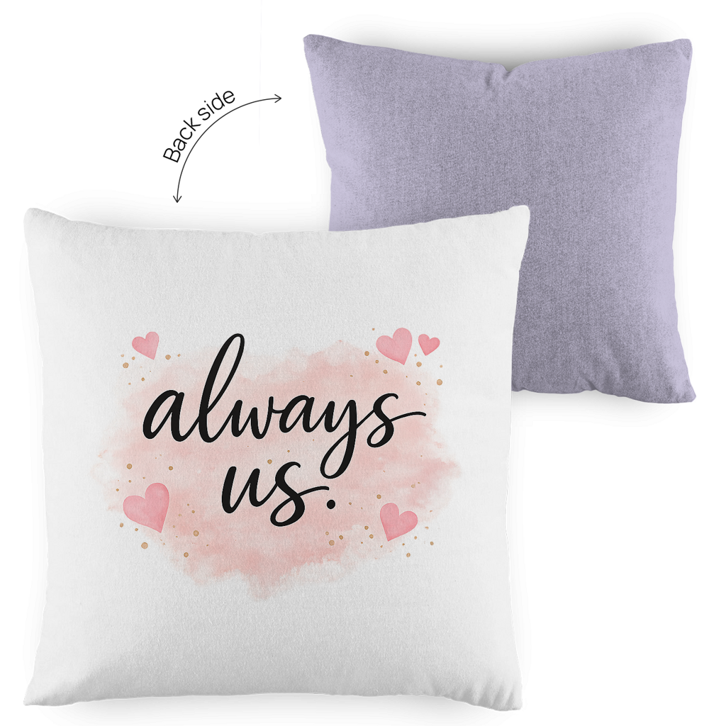 Kopfkissen zweifarbig „always us“ – Romantisches Geschenk für Paare