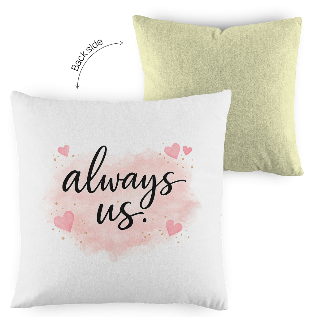 Kopfkissen zweifarbig „always us“ – Romantisches Geschenk für Paare