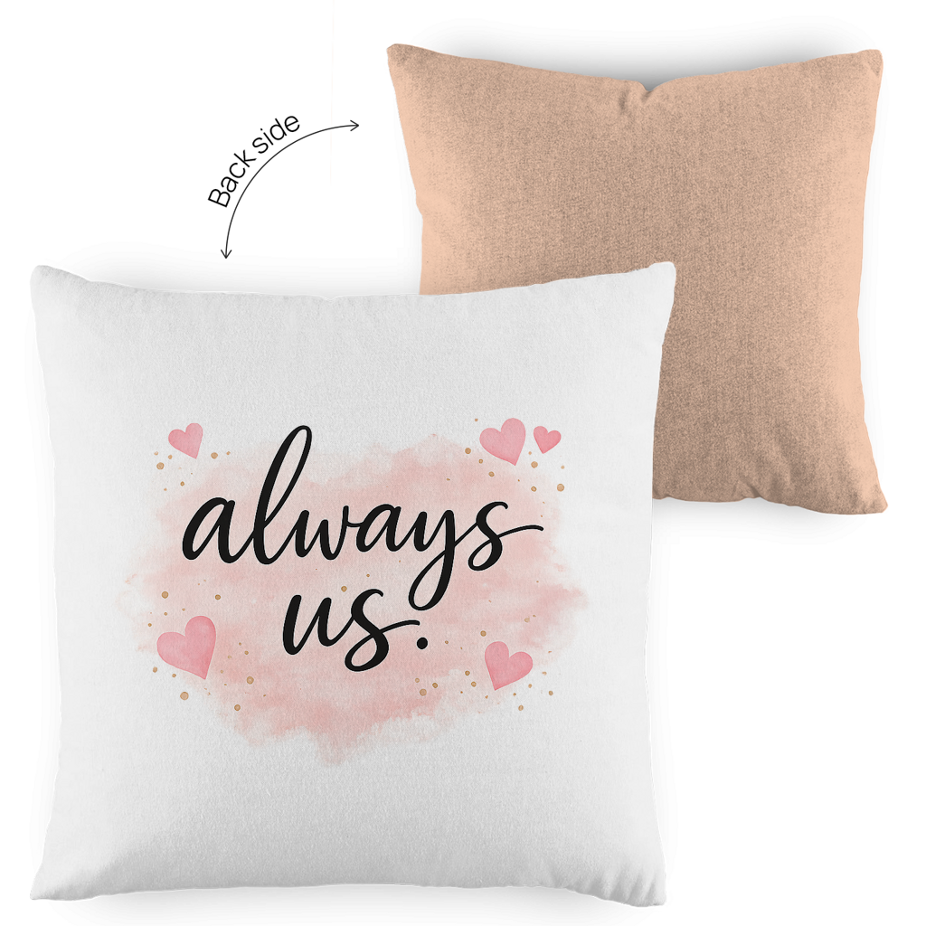 Kopfkissen zweifarbig „always us“ – Romantisches Geschenk für Paare