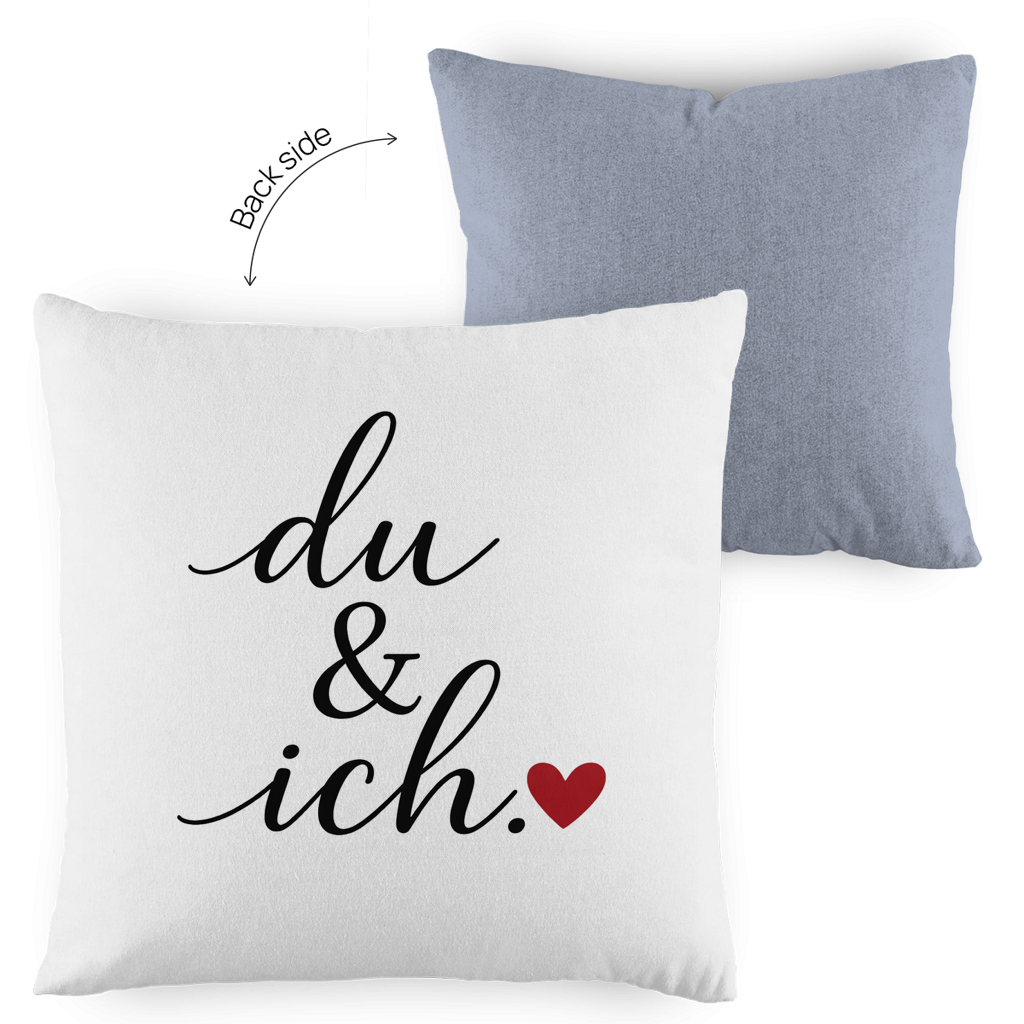 Kopfkissen zweifarbig „du und ich“ – Romantisches Geschenk für Paare
