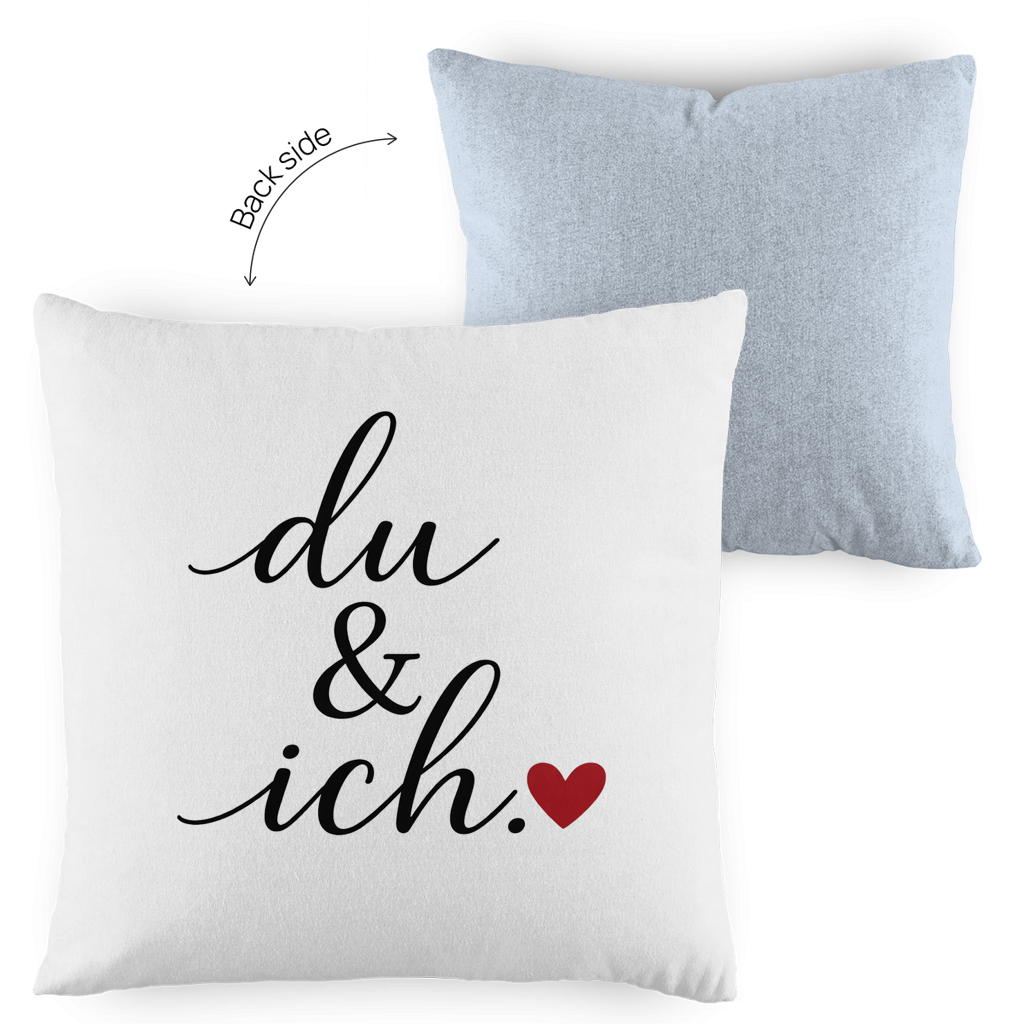 Kopfkissen zweifarbig „du und ich“ – Romantisches Geschenk für Paare