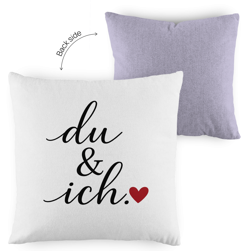 Kopfkissen zweifarbig „du und ich“ – Romantisches Geschenk für Paare