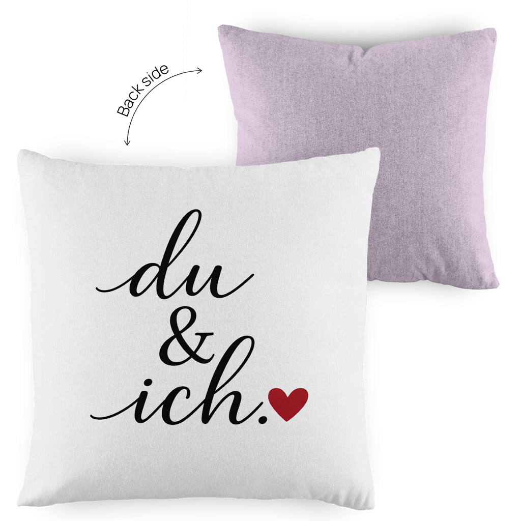 Kopfkissen zweifarbig „du und ich“ – Romantisches Geschenk für Paare