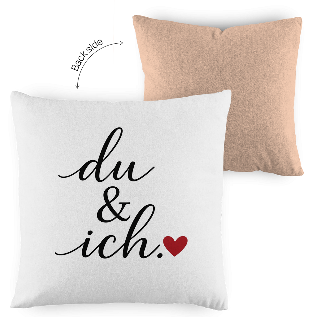 Kopfkissen zweifarbig „du und ich“ – Romantisches Geschenk für Paare