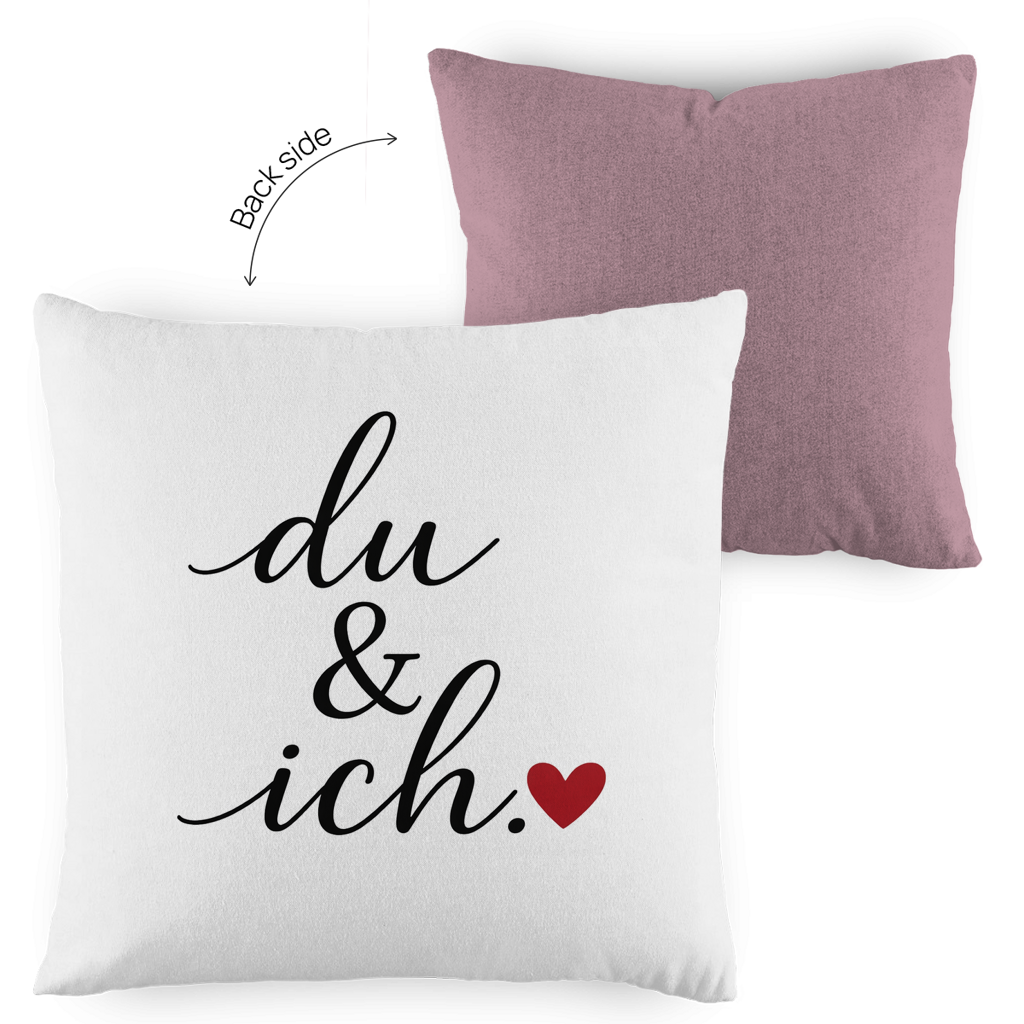 Kopfkissen zweifarbig „du und ich“ – Romantisches Geschenk für Paare