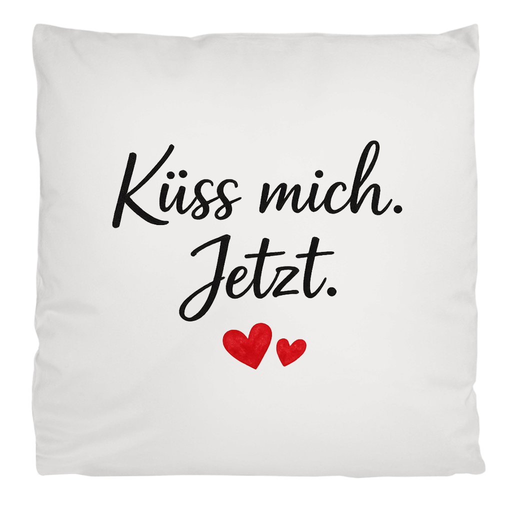 Flauschiges Kopfkissen „Küss mich jetzt“ – Freches Liebesgeschenk
