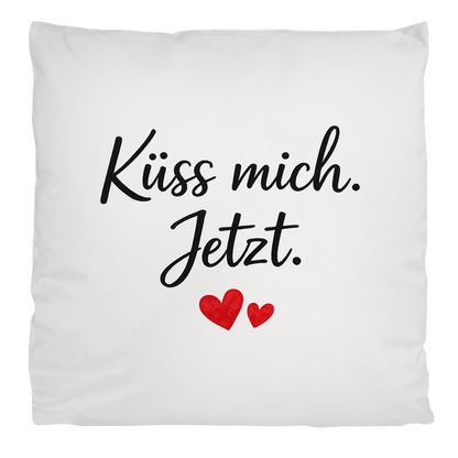Flauschiges Kopfkissen „Küss mich jetzt“ – Freches Liebesgeschenk
