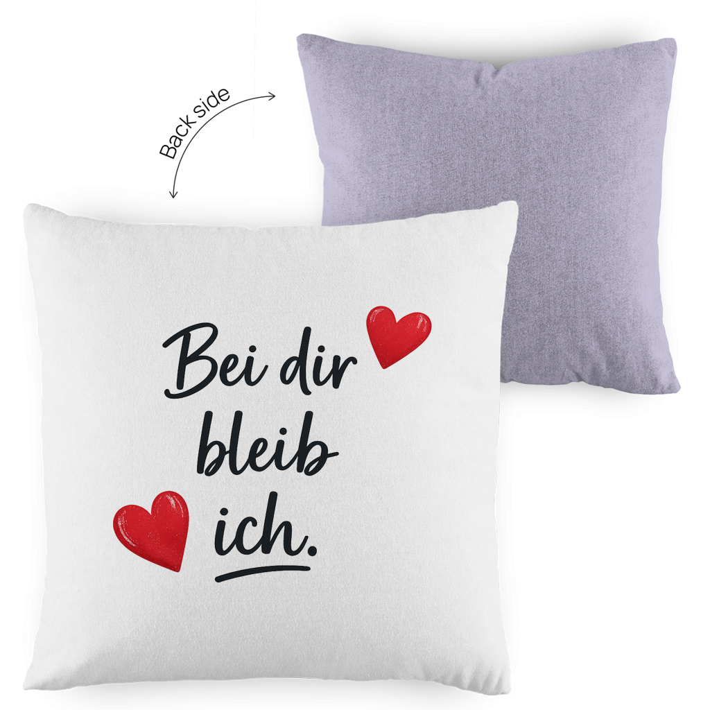 Kopfkissen zweifarbig „Bei dir bleib ich“ – Romantisches Liebesgeschenk