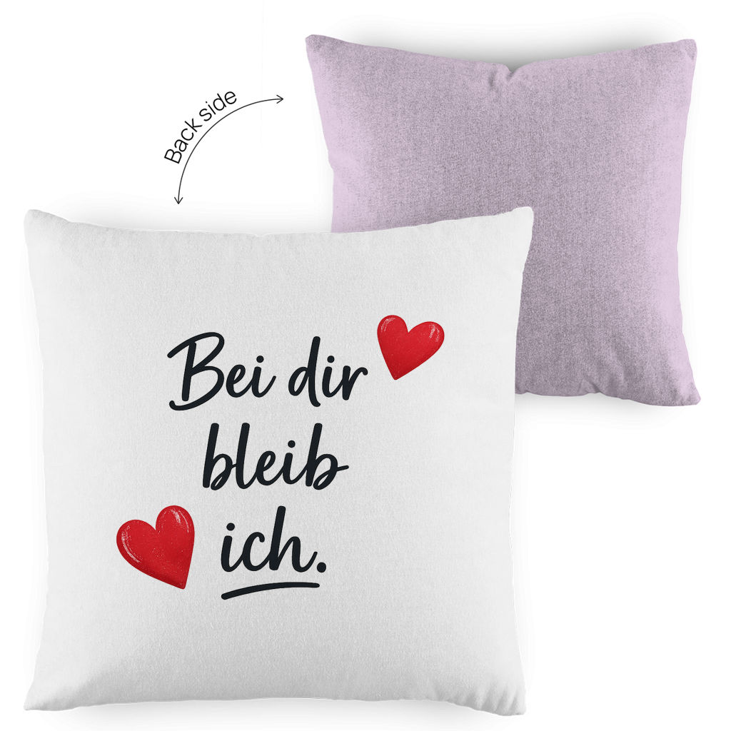 Kopfkissen zweifarbig „Bei dir bleib ich“ – Romantisches Liebesgeschenk