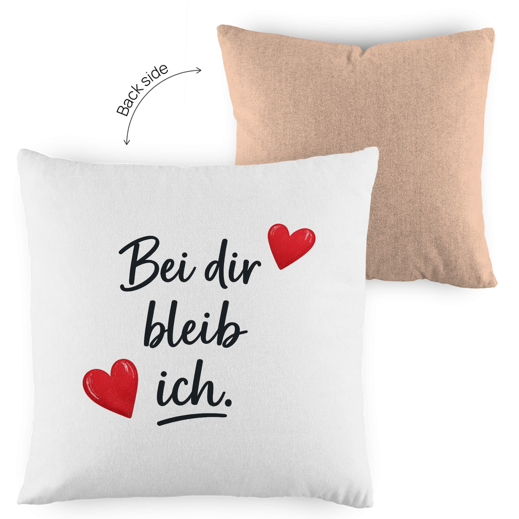 Kopfkissen zweifarbig „Bei dir bleib ich“ – Romantisches Liebesgeschenk