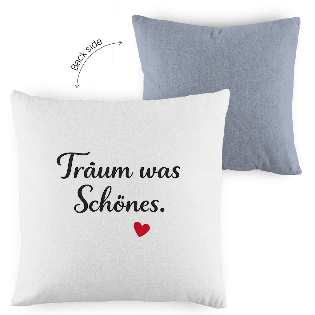 Zweifarbiges Kopfkissen „Träum was Schönes“ – romantisch & modern