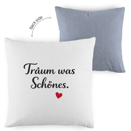 Zweifarbiges Kopfkissen „Träum was Schönes“ – romantisch & modern