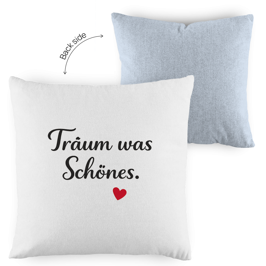 Zweifarbiges Kopfkissen „Träum was Schönes“ – romantisch & modern