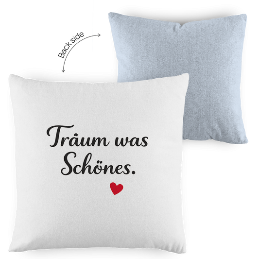 Zweifarbiges Kopfkissen „Träum was Schönes“ – romantisch & modern