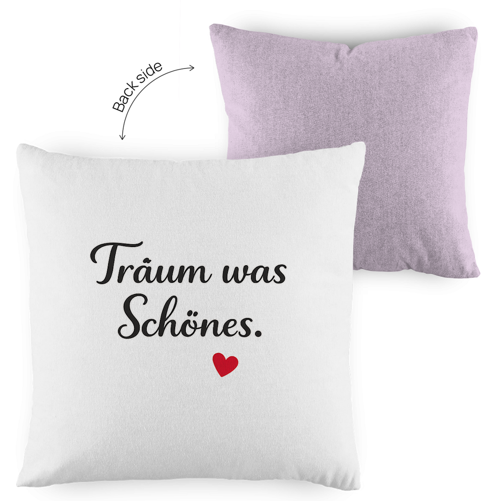Zweifarbiges Kopfkissen „Träum was Schönes“ – romantisch & modern