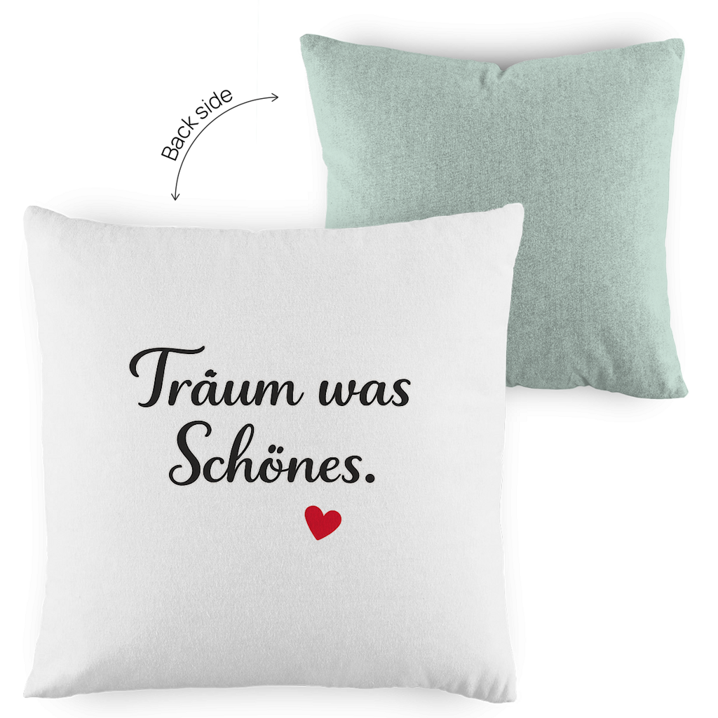 Zweifarbiges Kopfkissen „Träum was Schönes“ – romantisch & modern