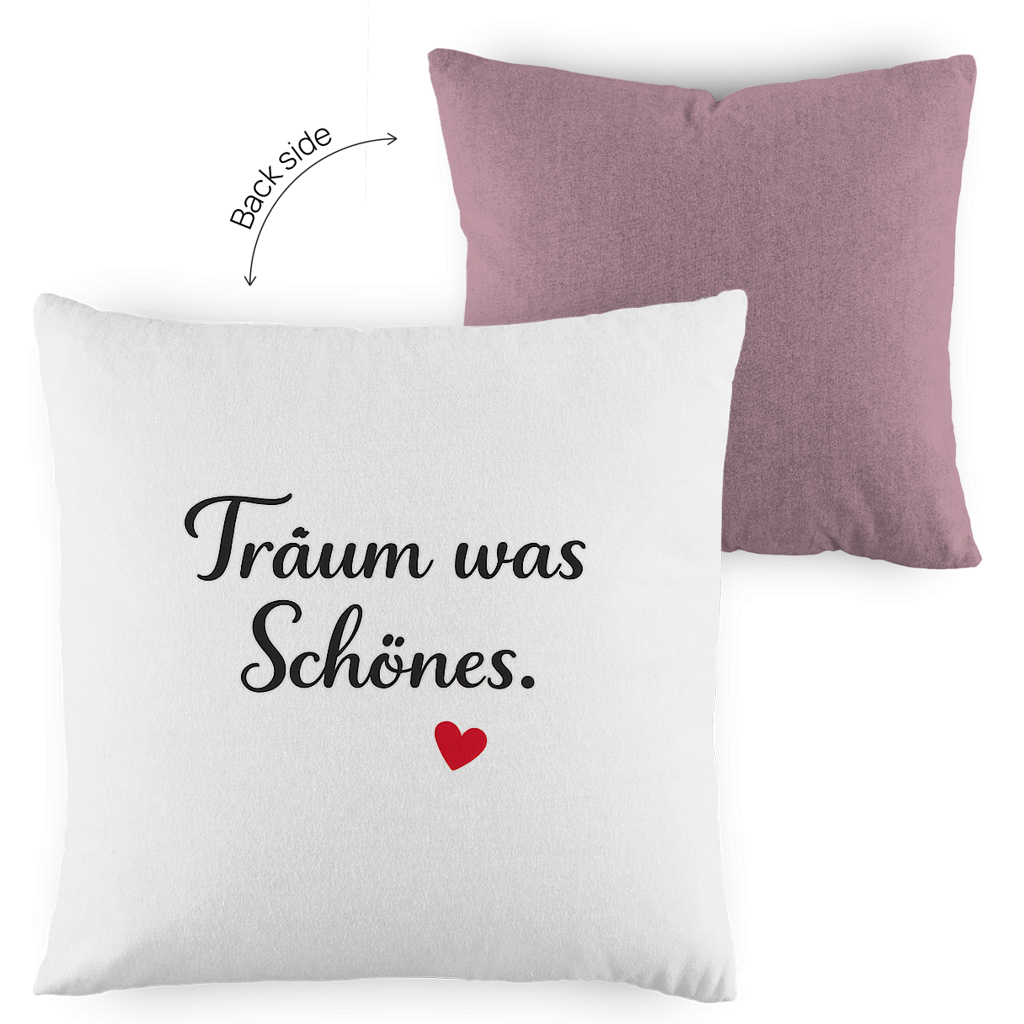 Zweifarbiges Kopfkissen „Träum was Schönes“ – romantisch & modern