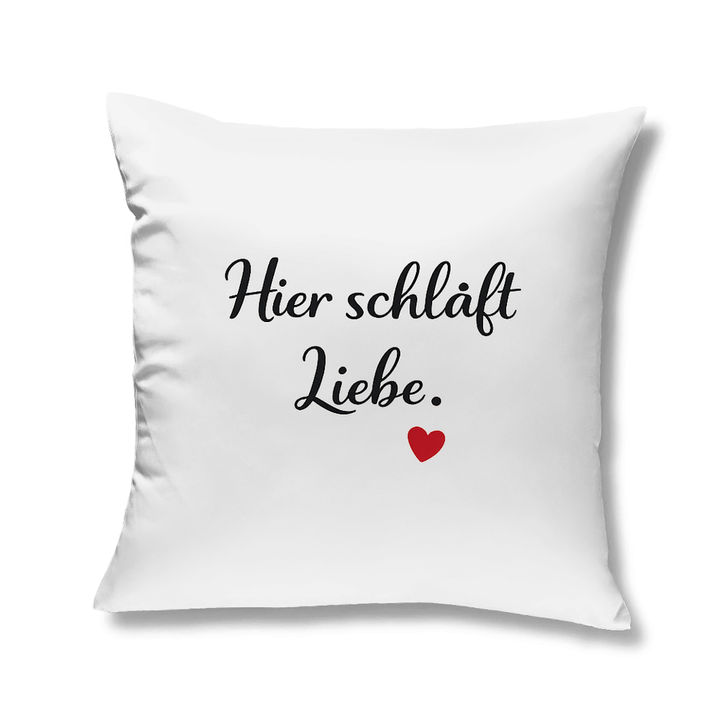Kopfkissen „Hier schläft Liebe“ – romantisch & gemütlich