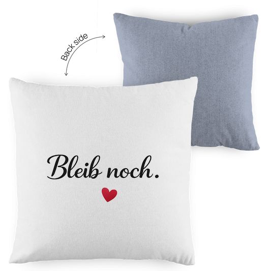 Zweifarbiges Kopfkissen „Bleib noch“ – romantisch & modern