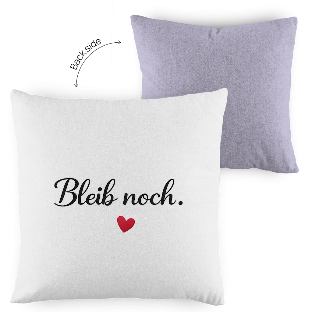 Zweifarbiges Kopfkissen „Bleib noch“ – romantisch & modern
