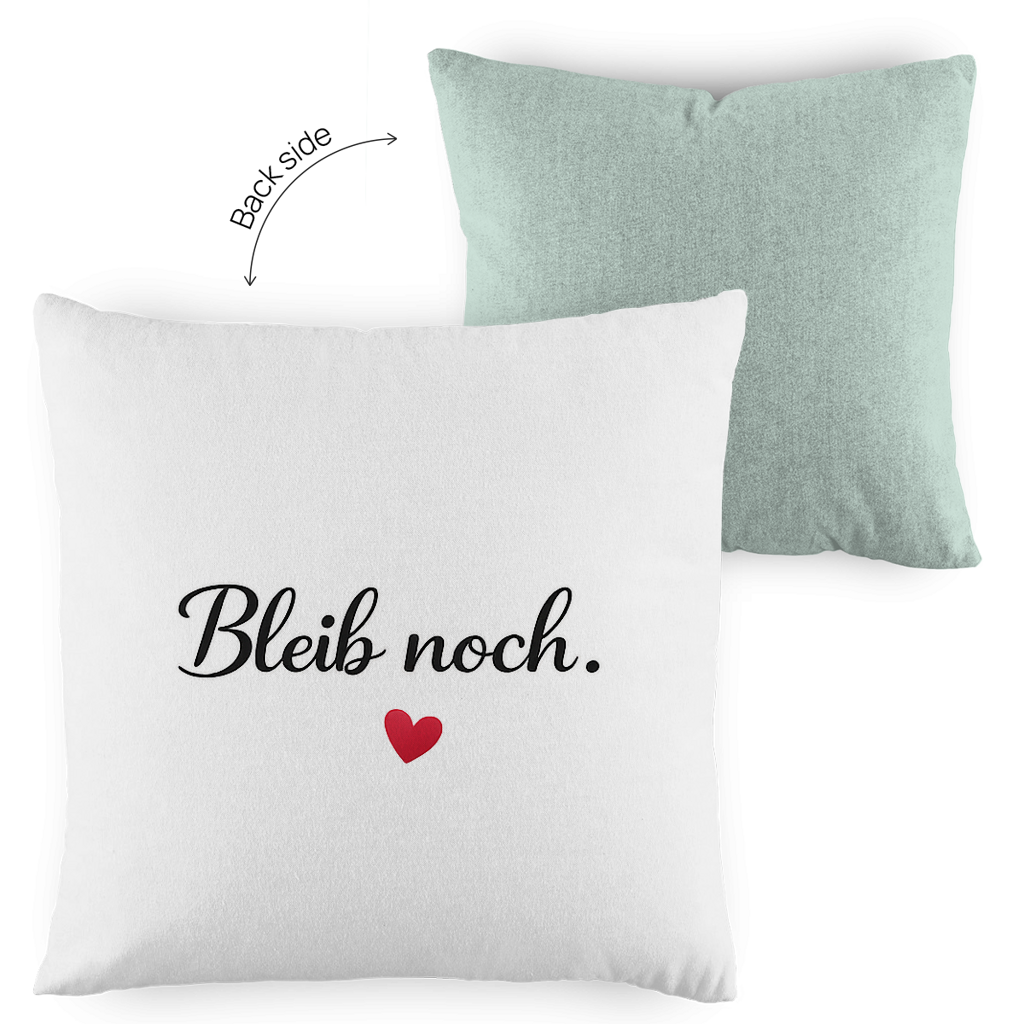 Zweifarbiges Kopfkissen „Bleib noch“ – romantisch & modern